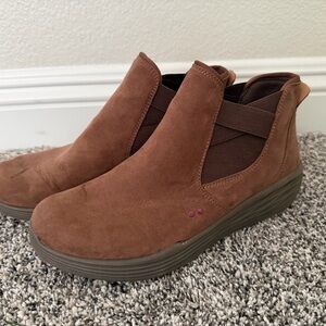 Ryka Brown suede Ankle Bootie slip-ons, size 9